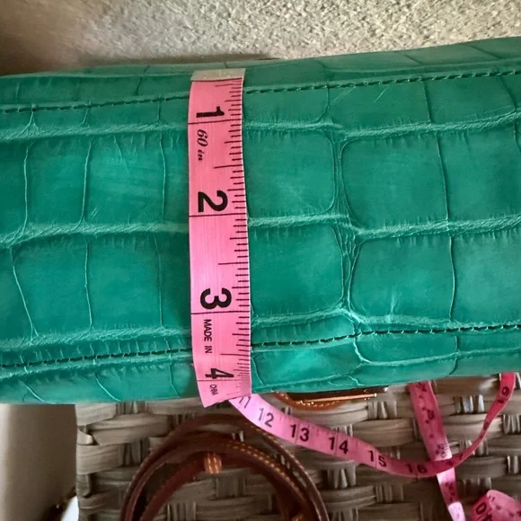 **SOLD** Dooney & Bourke Mini Turquoise Croco Embossed Satchel Bag - Picture 12 of 17